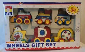 Vintage Toy Funtime 6 Piece Wheels Gift Set Construction Workers - Picture 1 of 4