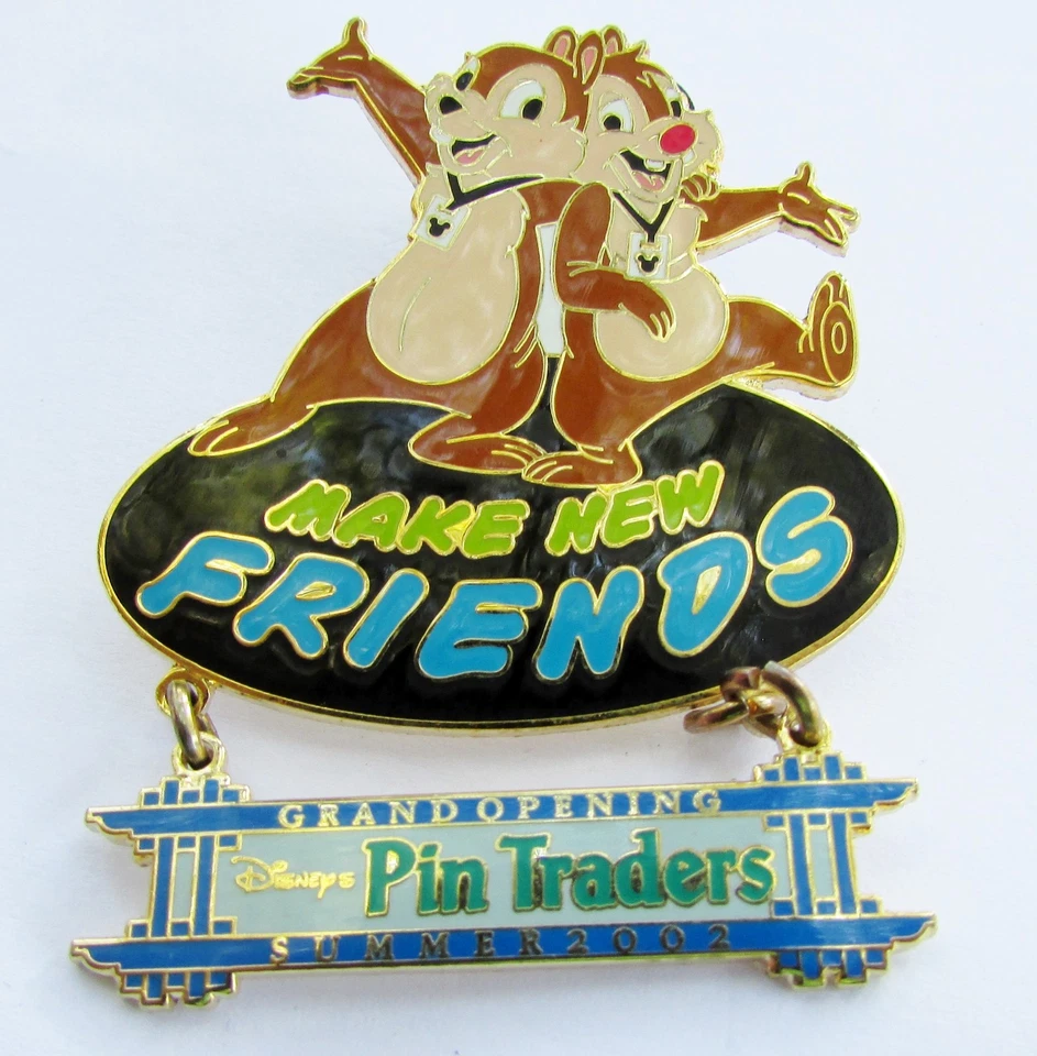 Prendedor Disney WDW Comerciantes Hacer Nuevos Amigos Cuelga Chip y Dale Pin ** Foto 1 de 2