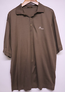 Marbas Mens Golf Polo Shirt Size Medium Brown - Made In Italy - Embroidered Logo