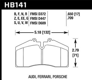 Hawk Performance HB141V.650 DTC-50 Disc Brake Pad Fits 456 GT 911 928 944 968