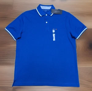 Tommy Hilfiger Mens Polo Shirt Cotton Size Medium Blue - Picture 1 of 8
