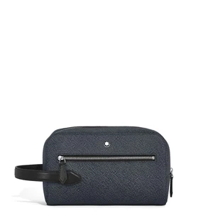 MONTBLANC  SARTORIAL 220339 POCHETTE  IN PELLE STAMPA SAFFIANO BLU/NERO - Imagen 1 de 7