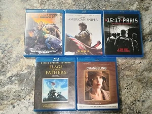 Clint Eastwood 5 Blu Ray Lot The gauntlet American Sniper Changeling 15:17 Paris - Picture 1 of 2