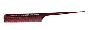 Krest Dupont Delrin Goldilocks #5 Rattail Comb Extra-Fine Burgundy 8” New! - Picture 1 of 4