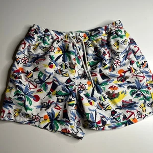 Polo Ralph Lauren Swim Trunks XXL Bear Nautical Print Mesh Lined Vintage Style - Picture 1 of 8