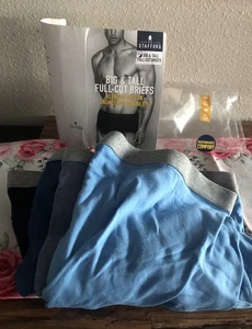 Stafford 4 PR Cotton/ Poly Full-Cut Briefs Waist 3XL Big & Assorted Blues NEW - Picture 1 of 10
