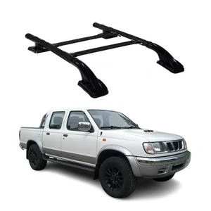 Top Roof Rack Side Rails for Nissan Frontier 1998-2004 Crew Cab Black Alu 4Pcs - Picture 1 of 12