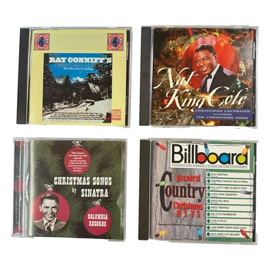 Christmas CD Lot of (4) - Frank Sinatra Nat King Cole Ray Coniff Country Foto 1 de 4