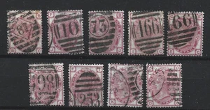 GB QV 1873/80 Set di 9 numeri Sg 143/144 3d Rose, piatti 11-20, usati in buone condizioni. (3) - Foto 1 di 1