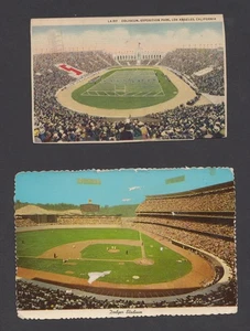 1962 Opening Day LA Los Angeles Dodgers + 1930' s LA Coliseum Postcard Lot (2) - Picture 1 of 2