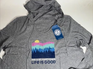 Life Is Good Hooded T Shirt Size XXL Nature Happy Place NWT Hoodie - Picture 1 of 7