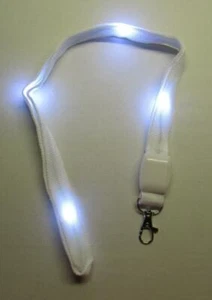 LED Intermitente Luz LLAVERO CORDÓN BLANCO Anillo Llavero Soporte Identificación NUEVO - Imagen 1 de 5