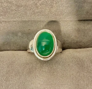 ANILLO GEORG JENSEN Stg plata y crisoprasa 46B de HARALD NIELSEN. O/55 (sin disponibilidad) - Imagen 1 de 12