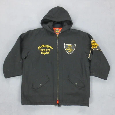 Teddy Manches 3/4 Vintage 80s Chevignon Kern County Army Navy Homme L Noir - Photo 1/4