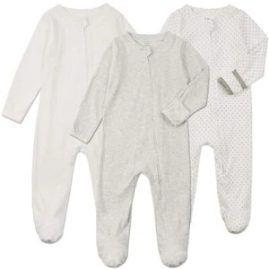 Baby Footie Pajamas with Mittens - 3Pcs Infant Footed Sleeper Cotton Sleepwea... - Picture 1 of 8
