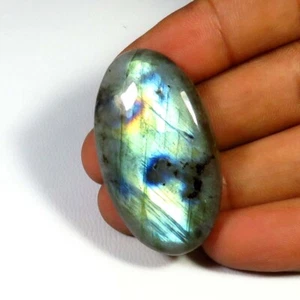 Natural Multi Flash Labradorite Gems 40x22 mm Oval Polished Smooth Cabs LR-263 - Picture 1 of 9