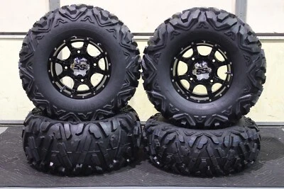 CAN AM OUTLANDER 570 26" QUADKING ATV TIRE & COBRA BLK WHEEL KIT CAN1CA BIGGHORN - Image 1 of 4