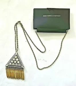 PD5266 COLLAR CADENA COLGANTE DIAMANTE BORLA METAL DOS TONOS ÚNICO - Imagen 1 de 1