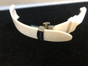 24mm white rubber band with steel color clasp ,fits joe rodeo master watch - Picture 1 of 3