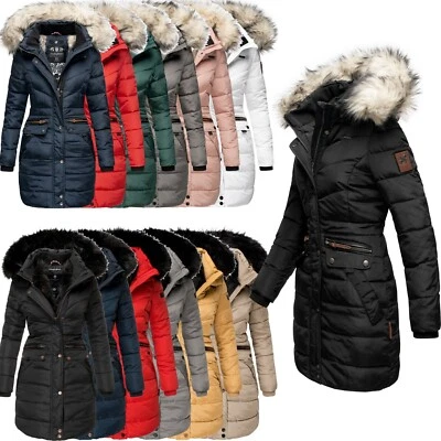 Navahoo PAULA Damen Winter Jacke Steppjacke Mantel Parka Kapuze Warm Gefüttert