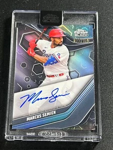 2023 Topps CHROME BLACK MARCUS SEMIEN REFRACTOR AUTO RANGERS CBA-MS /150 ENCASED - Picture 1 of 2