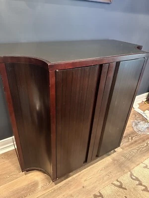 Crate And Barrel Bar Furniture With Marble Top French Art Deco Style Mahogany - Image 1 of 4