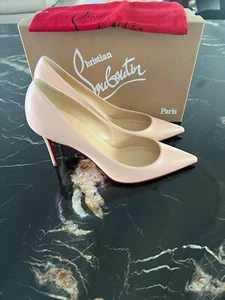 Christian Louboutin Decollete 85 Pointed Toe Nude Leather Pump Sz 40.5 - Picture 1 of 4