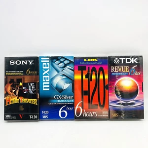 4-VINTAGE 6 STUNDEN BESCHREIBBARE VIDEOKASSETTENBÄNDER-SONY-MAXELL-TDK-LDK-VERSIEGELT-NOS - Bild 1 von 11