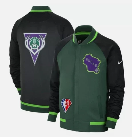 Milwaukee Bucks Nike 2021/22 City Edition Therma Showtime FullZip Jacket SZ LG-T Cover