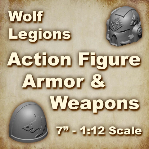 Space Wolves Space Marine Legion Armor 1:12 McFarlane 40K Compatible Parts Cover