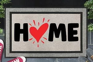 Home Doormat - All Weather - Home Heart Welcome Mat - 18"x30" - Picture 1 of 1
