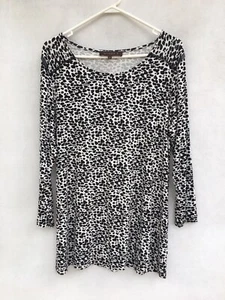 ☘️ Maggie T Original Viscose Long Sleeve Animal Print Top Tee T-Shirt Size 0 14 - Picture 1 of 7