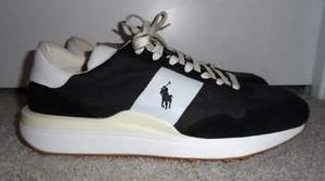 Cool Polo Ralph Lauren men's size 14 black white lace up sneakers shoes NWT - Picture 1 of 8