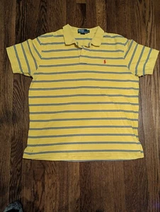 Polo By Ralph Lauren Herren Hemd Gestreift Gelb Rot Pony Polo Kurzarm XL - Bild 1 von 8