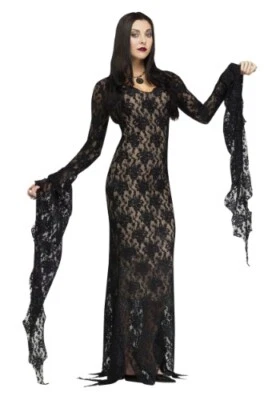 Women's "Miss Darkness" Morticia Addams like Plus Size Woman's Costume 18-20 - Image 1 of 3