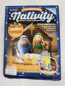 Knit Your Own Nativity Kit Create a Classic Christmas Scene Mary Joseph Jesus ++ - Foto 1 di 2