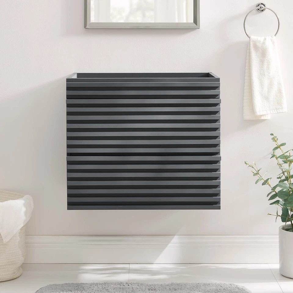 Modway Render 24" Wall-Mount Bathroom Vanity Cabinet With Gray EEI-4338-GRY