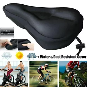 3D Bike Seat Cover Silicone Thick Comfort Gel Cycling Bicycle Saddle Cushion Pad - Picture 1 of 14