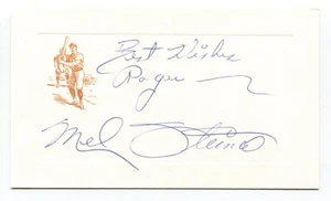 Mel Steiner Signed Card Autograph Baseball Umpire MLB Roger Harris Collection - Picture 1 of 2