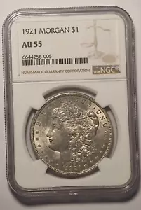 USA -- MORGAN 1921 NGC AU 55 (Missing Star) - Picture 1 of 4
