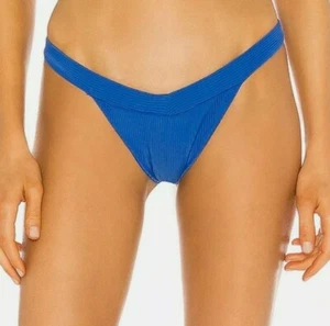 Frankies Bikinis Grace geripptes Bikiniunterteil Größe Large royalblau neu mit Etikett $ 85 UVP - Bild 1 von 4