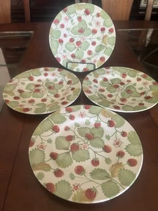 Set of 4 Vintage Royal Stafford “Wildberry” Strawberry Salad / Lunch Plates - Picture 1 of 5