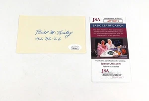 Bill McKinley Signed 3 x 5 Index Card Baseball Umpire JSA Auto AW70071 - Picture 1 of 1