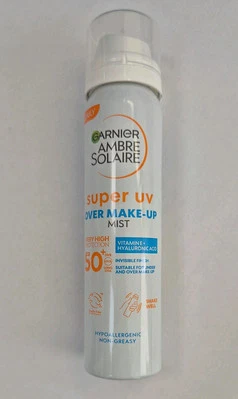 GARNIER Super UV Over Make up Sensitive Hydrating Sun Cream Mist SPF50 75ml NEW - Image 1 of 2