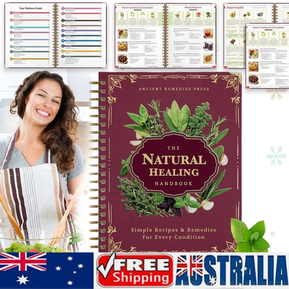 The Natural Healing Handbook, Spiral-Bound Guide For Herbal Remedies And Natural - image 1 of 4