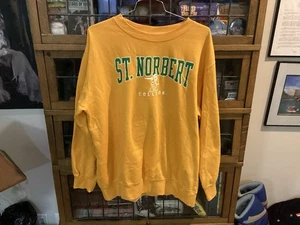 Vintage St Norbert College Knights MV SPORT gelb SPELL OUT Crew Sweatshirt Gr. XXL - Bild 1 von 13