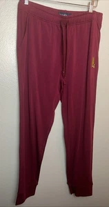 Psycho Bunny Mens Medium Hot Burgundy  Jersey Lounge Embroidered Bunny Pants NWT - Picture 1 of 5