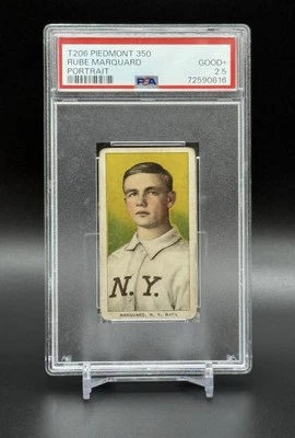 1909-11 T206 Piedmont 350 Rube Marquard Portrait PSA 2.5 GOOD+ HALL OF FAMER - Image 1 of 4