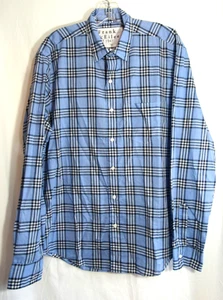 Frank & Eileen Don blau kariertes Langarmhemd mit Knopfleiste Größe M neu ohne Etikett - Bild 1 von 6