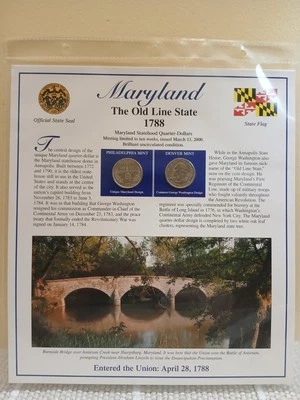 PCS Statehood Quarters & Stamp Collection - Maryland  (MG4) - Image 1 of 3